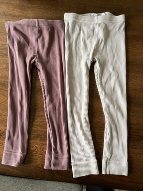 Jamie Kay Ribbed Knit Leggings Pair - mauve & Luna